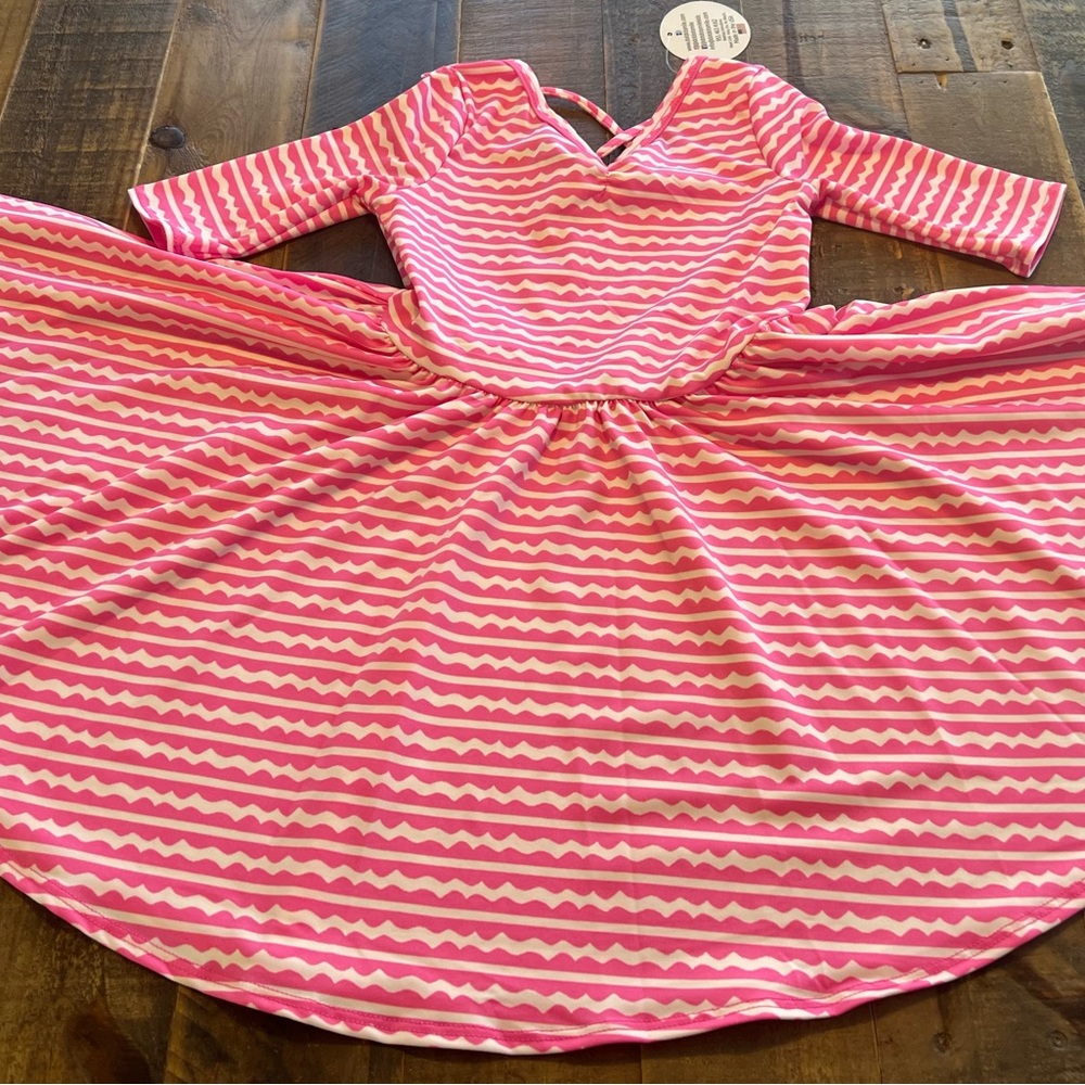 Dot Dot Smile size 3/4 or 8/10 girls pink chevron Ballerina Twirl dress new